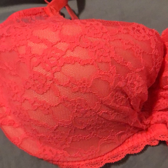 V.S | Lined Demi Ruched Sherbet Orange Bra - Picture 3 of 5
